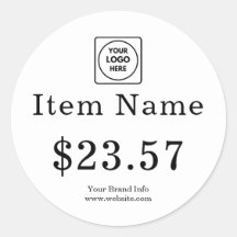 Logotipo Branco | Etiqueta de Preço Personalizada 
