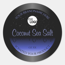 Logotipo brilhante da etiqueta de produto preto e