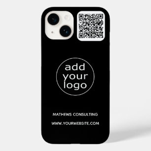 Logotipo & Código QR Preto Minimalista Empresari