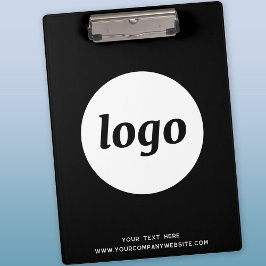 Logotipo com Texto Preto e Branco Prancheta de Neg