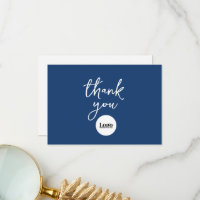 Logotipo comercial Cartões de agradecimentos azul 