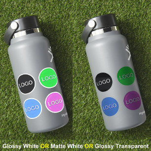 Logotipo comercial da marca nos adesivos do círcul