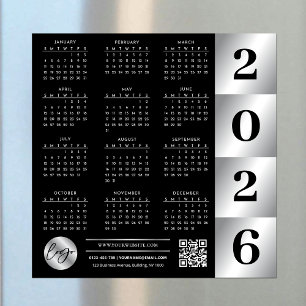 Logotipo comercial do calendário 2026 Código QR Pr