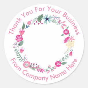 Logotipo comercial do tema Floral Obrigado Adesivo