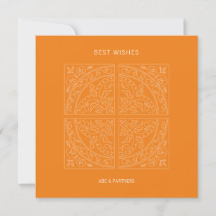 Logotipo comercial Elegante Azulejo laranja Cartão