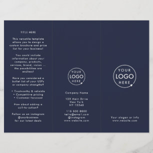Logotipo comercial   Folheto Marinho Azul Moderno 