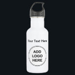Logotipo comercial Garrafa de água de aço inoxidáv<br><div class="desc">Adicione as garrafas de água do seu promocional comercial de logotipo com modelo de logotipo que você pode substituir por seu próprio logotipo ou gráfico comercial para promover sua marca e anunciá-la em qualquer lugar que você vá. Personalize o modelo de texto com o nome da sua empresa, o slogan...</div>