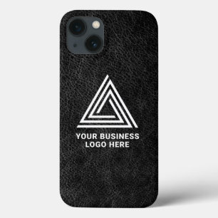 Logotipo comercial moderno de couro preto Faux