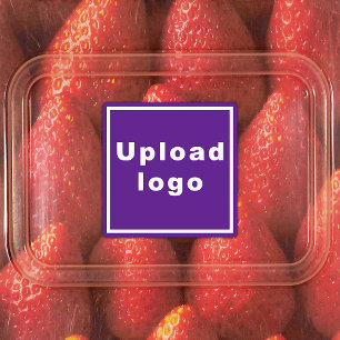 Logotipo comercial na etiqueta adesiva Púrpura Qua