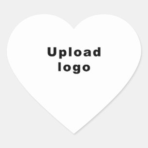 Logotipo comercial no adesivo em forma de coração 