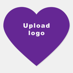 Logotipo comercial no adesivo em forma de coração 