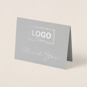Logotipo comercial Pasta prata Cartões de agradeci