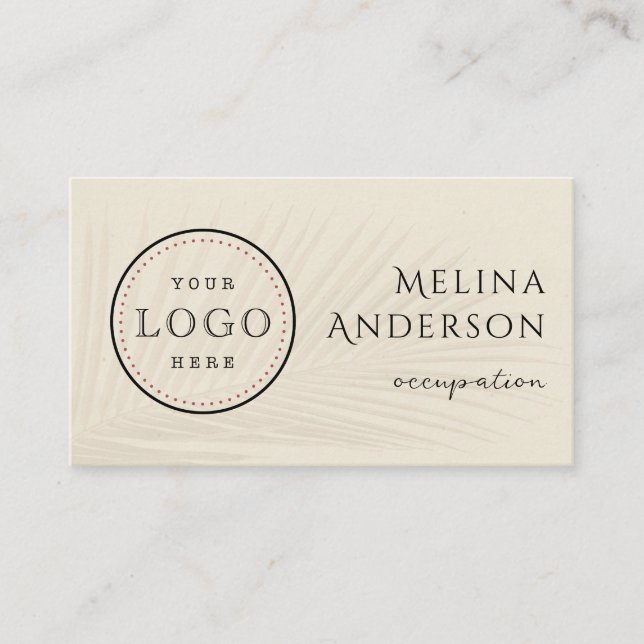 Logotipo comercial QR Code Tropical Palm Cartão de (Frente)