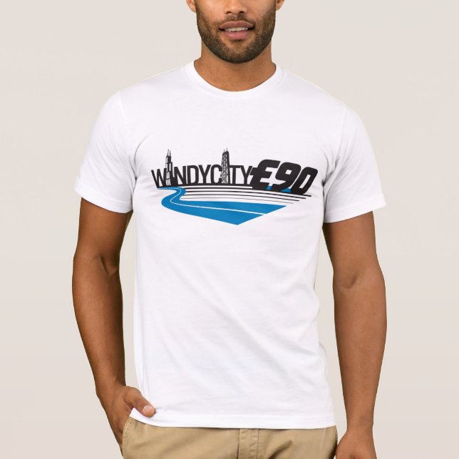 logotipo completo do windycity e90 - camisa leve - (Frente)