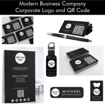 Logotipo Corporativo e Código QR da Empresa de Neg