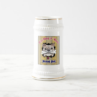 Logotipo da caneca de cerveja da cerveja do osso