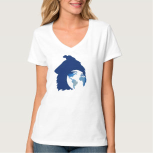Logotipo da ColliesWithoutBorders em uma camiseta