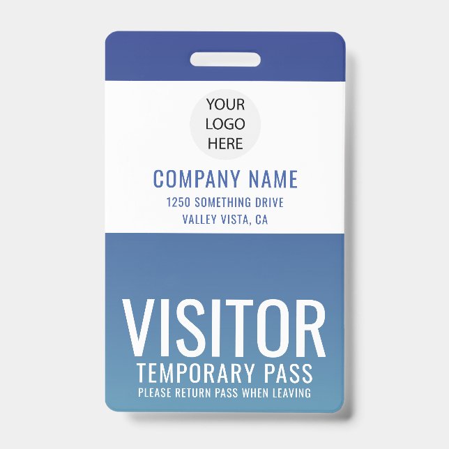 Logotipo da Empresa Crachá de Visitante ID (Frente)