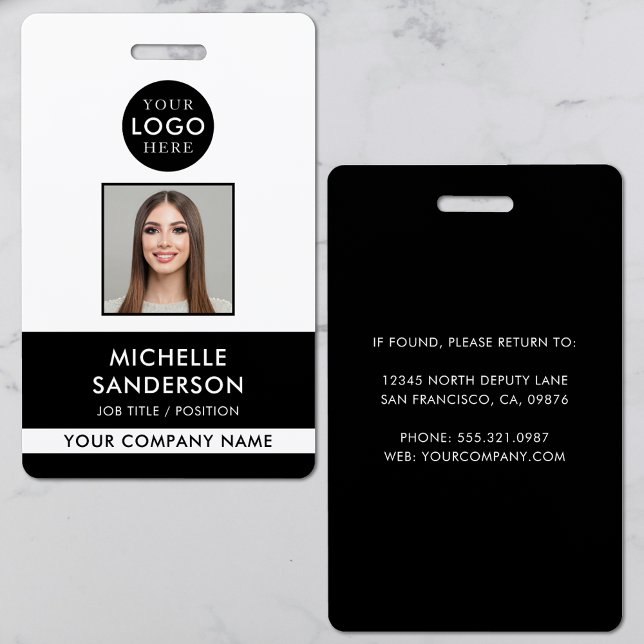Logotipo da Empresa Fotografia do Crachá de Funcio (Company Logo Staff Employee Photo ID Badge
)