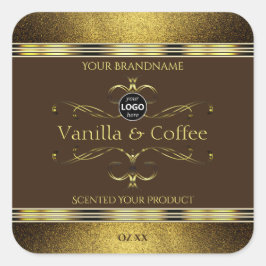 Logotipo da etiqueta de produto das bordas Dourada