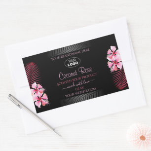Logotipo da Flor Hawaii, cor-de-rosa, etiqueta do