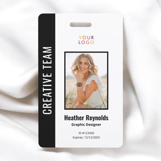 Logotipo da Foto do Funcionário Crachá Preto (Criador carregado)