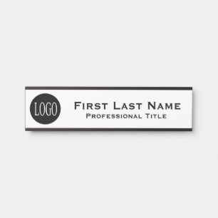Logotipo da Sua Empresa Placa de Porta de Escritór