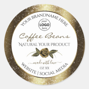 Logotipo das etiquetas de produto branco e castanh
