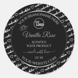 Logotipo das etiquetas do produto Black White Word