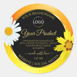 Logotipo das etiquetas do produto preto brilhante 