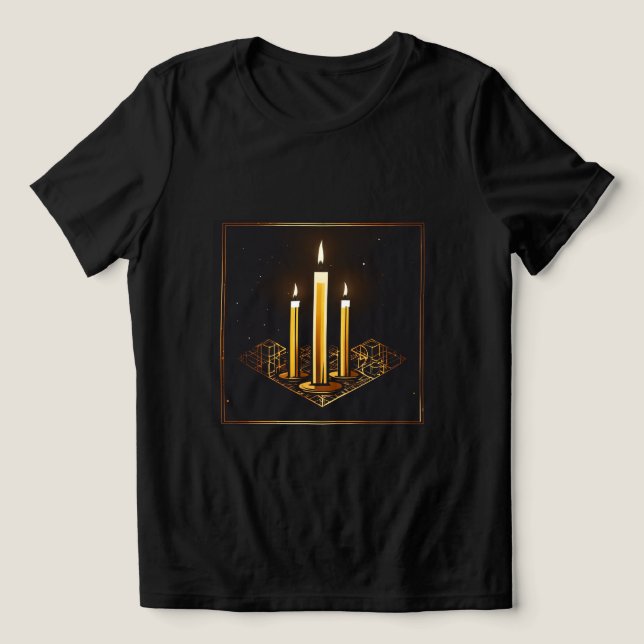 Logotipo das velas Shabbat T-SHIRT (Design frontal)
