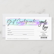 logotipo de adição de cartão-presente iridescente