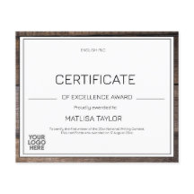 Logotipo de adição do Prêmio de Excelência Rustic