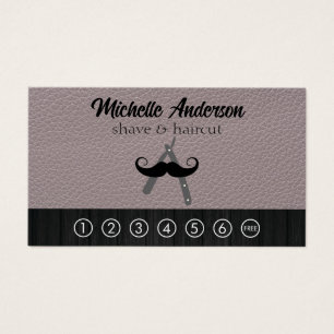 Logotipo de barbeiro Couro