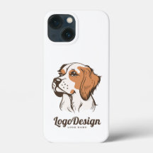 logotipo de cachorro ilustrado com um marrom e bra