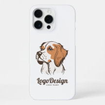 logotipo de cachorro ilustrado com um marrom e bra
