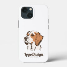 logotipo de cachorro ilustrado com um marrom e bra