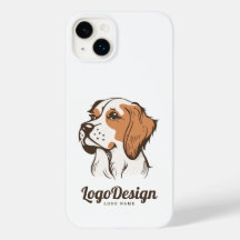 logotipo de cachorro ilustrado com um marrom e bra