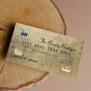 Logotipo de cartão de crédito Dourado de luxo pret