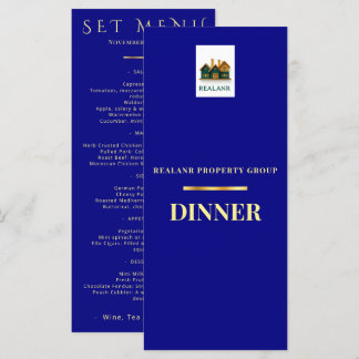 Logotipo de Cartão de Menu de Jantar Corporativo E