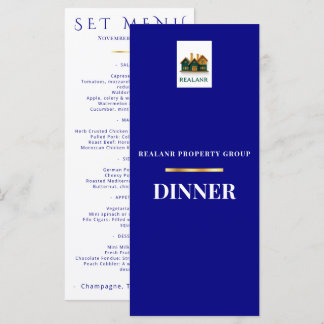 Logotipo de Cartão de Menu de Jantar Corporativo E