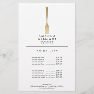 Logotipo de Catering do Fork Dourado Moderno Faux