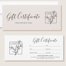 Logotipo de Certificado de Presente Script Minimal