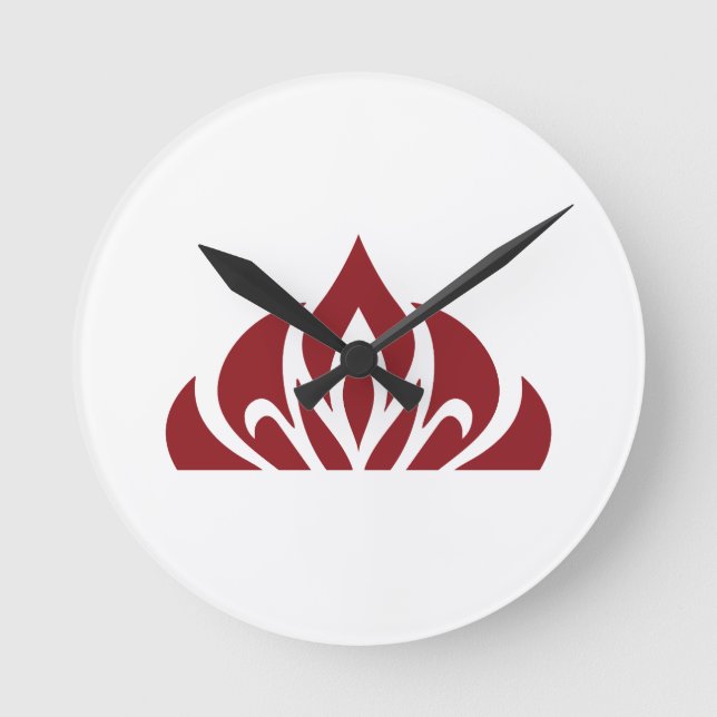 logotipo de chama vermelha no relógio de parede (Frente)