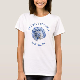 Logotipo de concha azul Beaut Salon T-Shirt