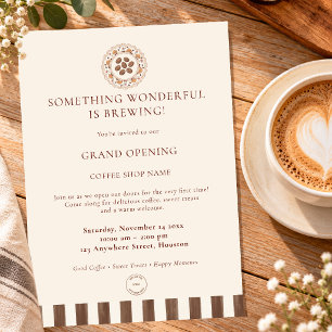 Logotipo de Convite de Grande Inauguração de Cafet