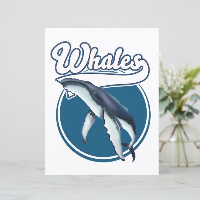 logotipo de desenho de baleia (Em pé/Frente)