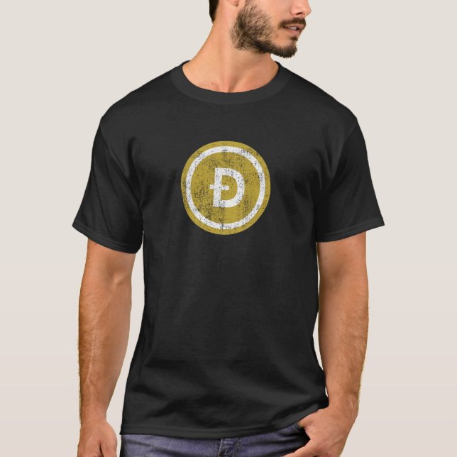 Logotipo de Dogecoin em Dificuldade - Camiseta par (Frente)