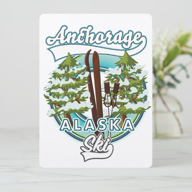 logotipo de esqui de Anchorage Alaska (Em pé/Frente)