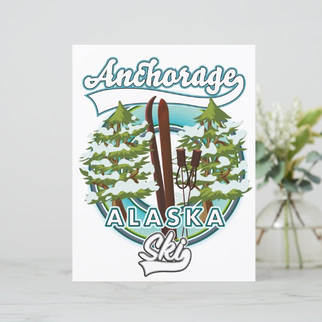logotipo de esqui de Anchorage Alaska (Em pé/Frente)